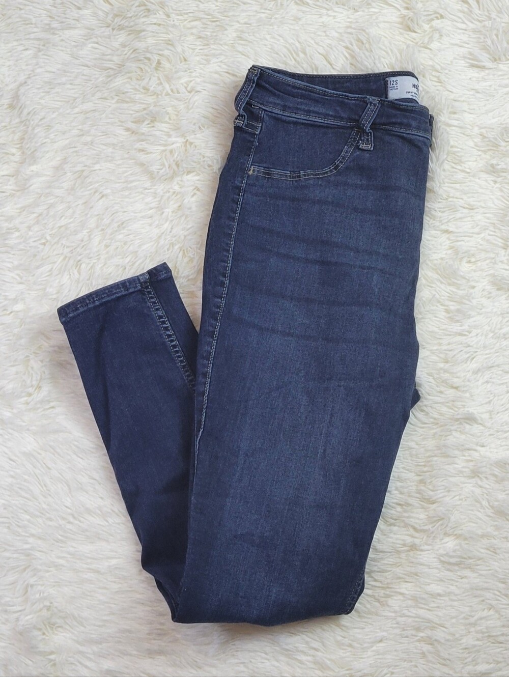 Hollister Curvy High Rise Super Skinny Jeans Womens 12S 31x30 Blue Denim